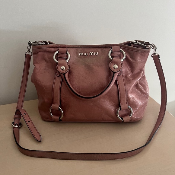 SOLD Vintage Soft Pink Leather Miu Miu Bag - Picture 1 of 9